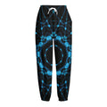 Dark Blue Kaleidoscope Print Fleece Lined Knit Pants