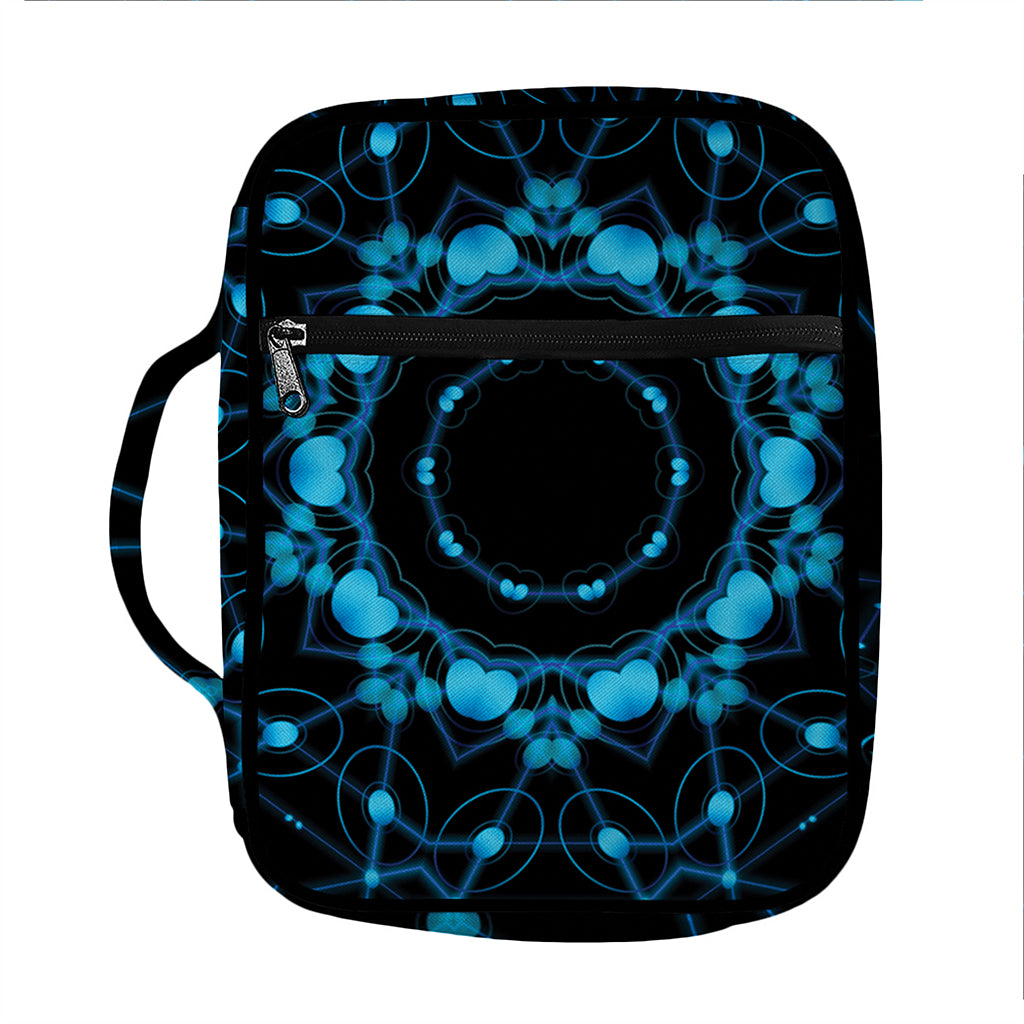 Dark Blue Kaleidoscope Print Front Pocket Bible Bag