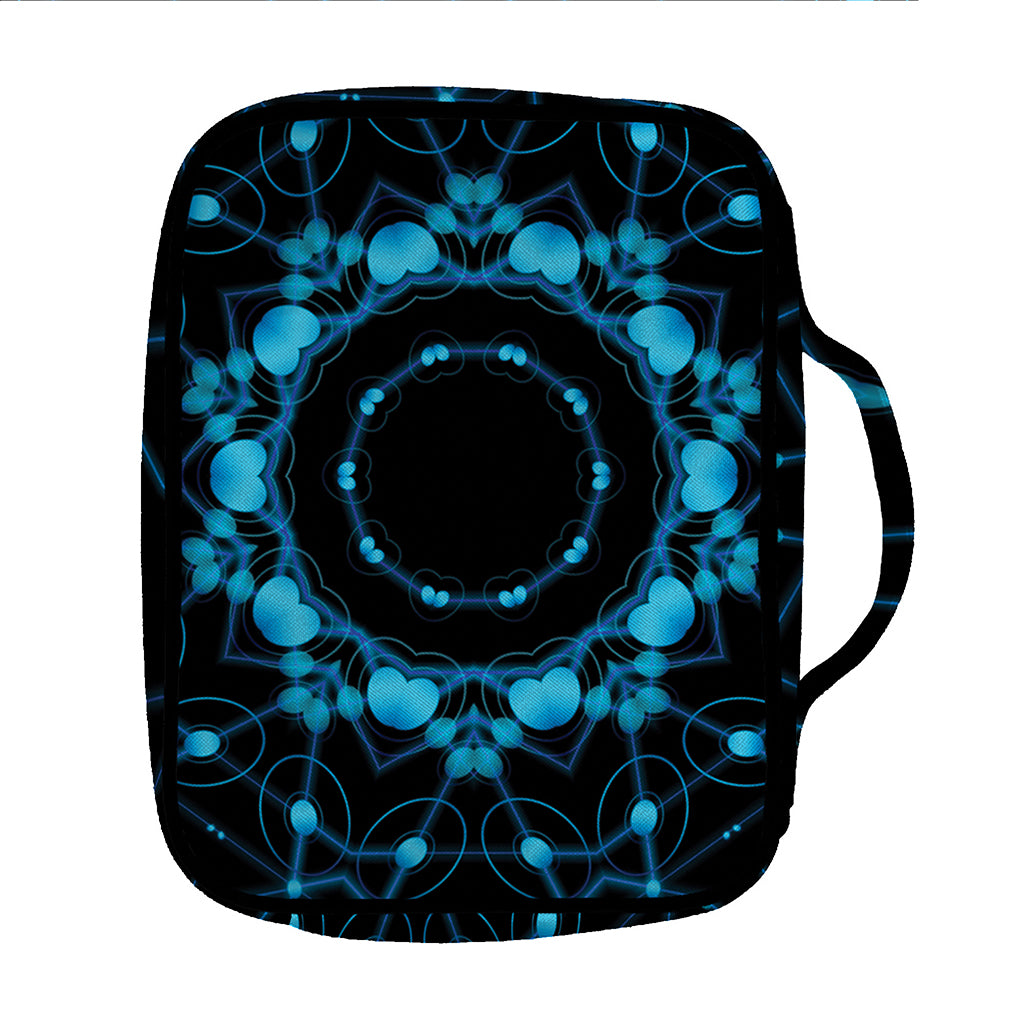 Dark Blue Kaleidoscope Print Front Pocket Bible Bag