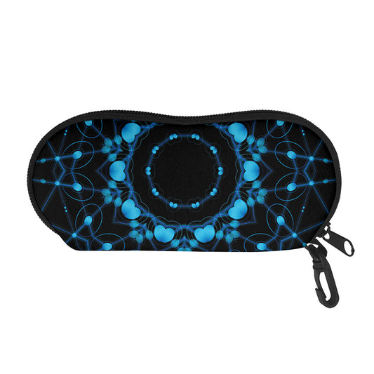 Dark Blue Kaleidoscope Print Glasses Case