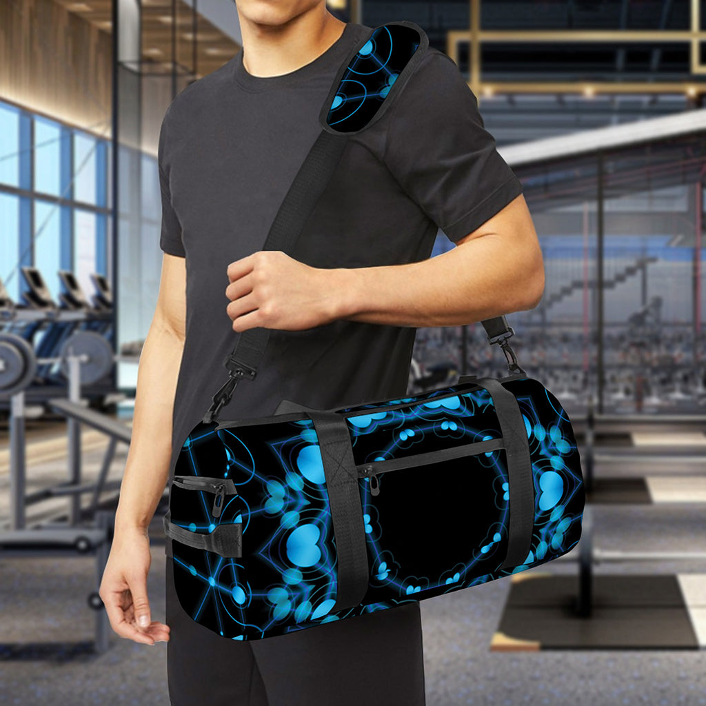 Dark Blue Kaleidoscope Print Gym Bag