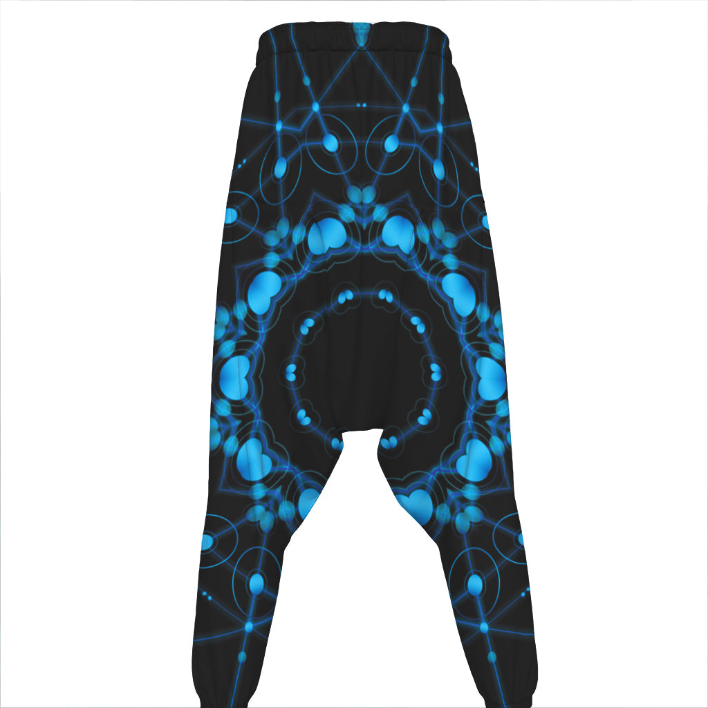 Dark Blue Kaleidoscope Print Hammer Pants