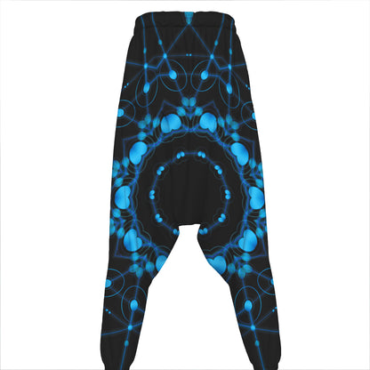 Dark Blue Kaleidoscope Print Hammer Pants