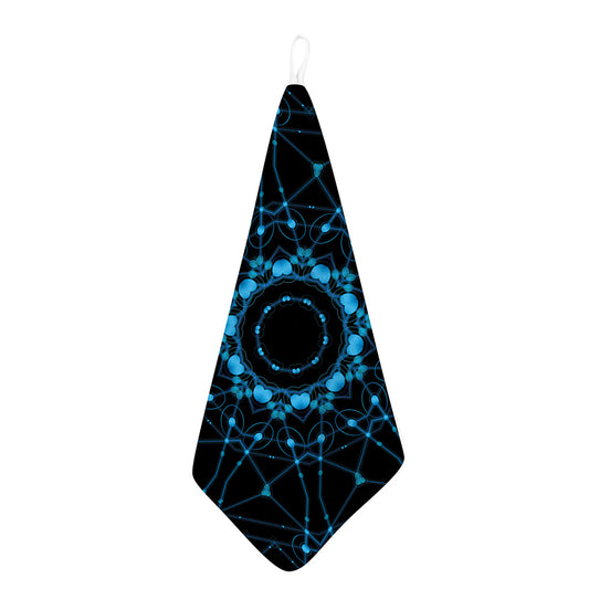 Dark Blue Kaleidoscope Print Hand Towel