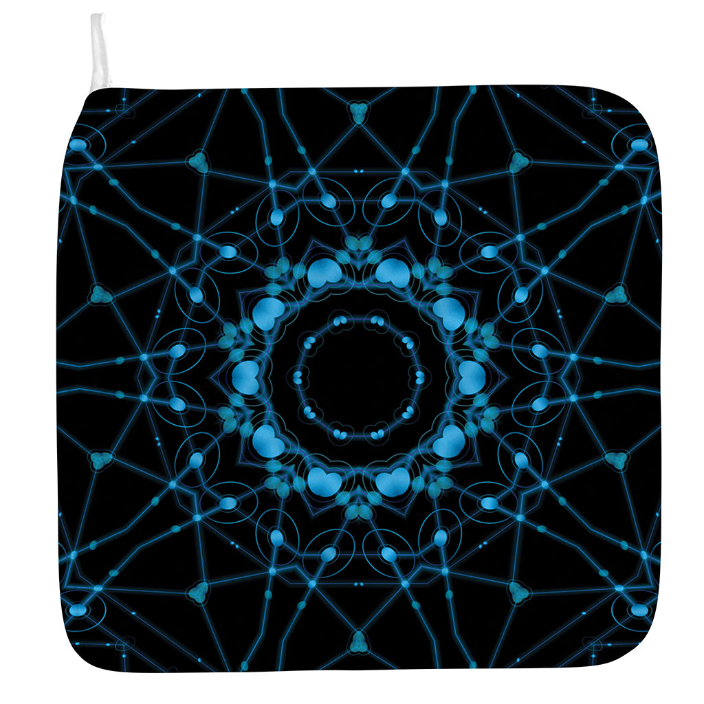 Dark Blue Kaleidoscope Print Hand Towel