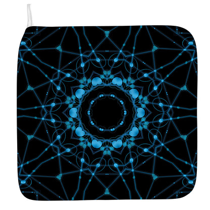 Dark Blue Kaleidoscope Print Hand Towel