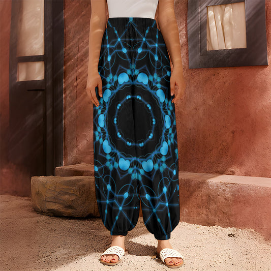 Dark Blue Kaleidoscope Print Harem Pants