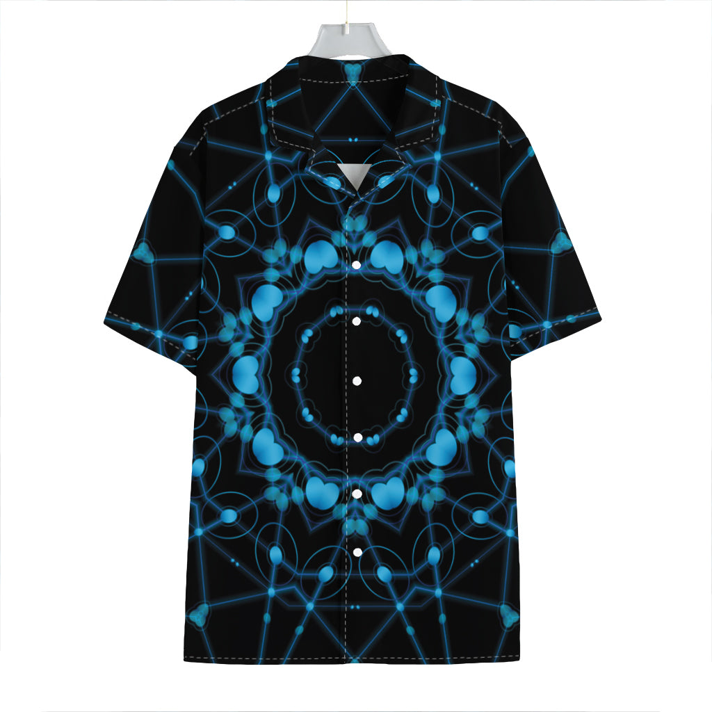 Dark Blue Kaleidoscope Print Hawaiian Shirt