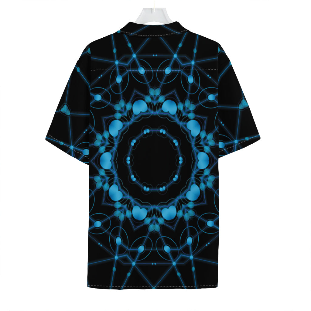 Dark Blue Kaleidoscope Print Hawaiian Shirt