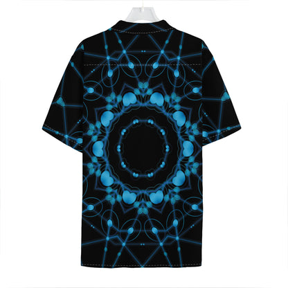 Dark Blue Kaleidoscope Print Hawaiian Shirt