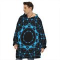 Dark Blue Kaleidoscope Print Hoodie Blanket