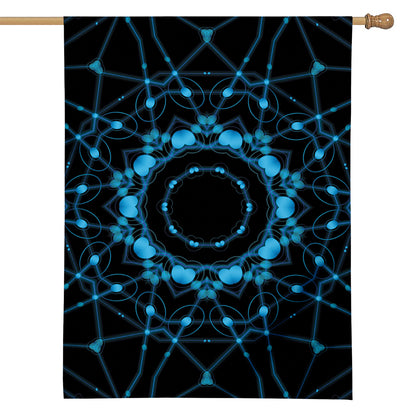 Dark Blue Kaleidoscope Print House Flag