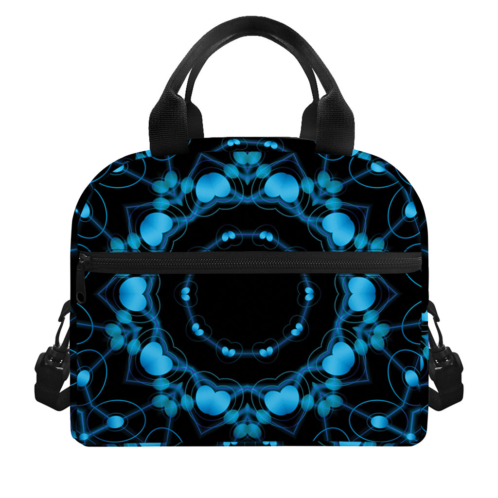 Dark Blue Kaleidoscope Print Insulated Lunch Bag