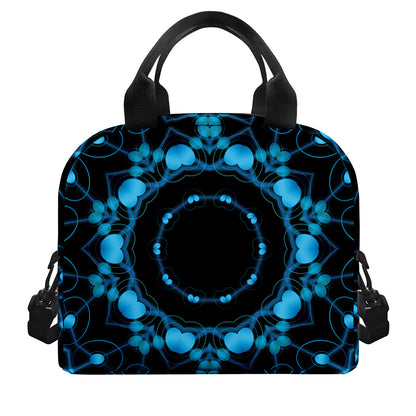 Dark Blue Kaleidoscope Print Insulated Lunch Bag