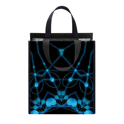 Dark Blue Kaleidoscope Print Insulated Lunch Tote