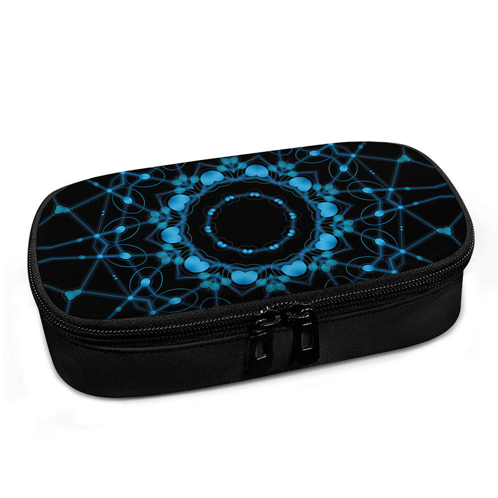 Dark Blue Kaleidoscope Print Insulin Cooler Travel Case