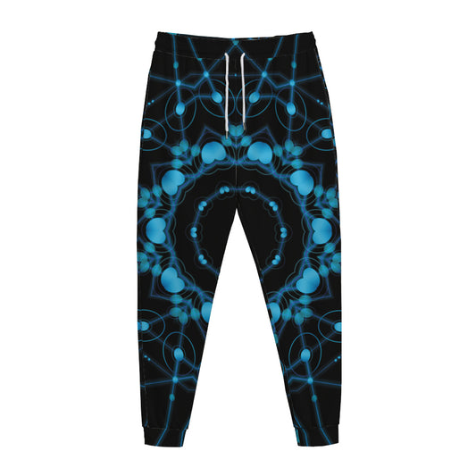 Dark Blue Kaleidoscope Print Jogger Pants