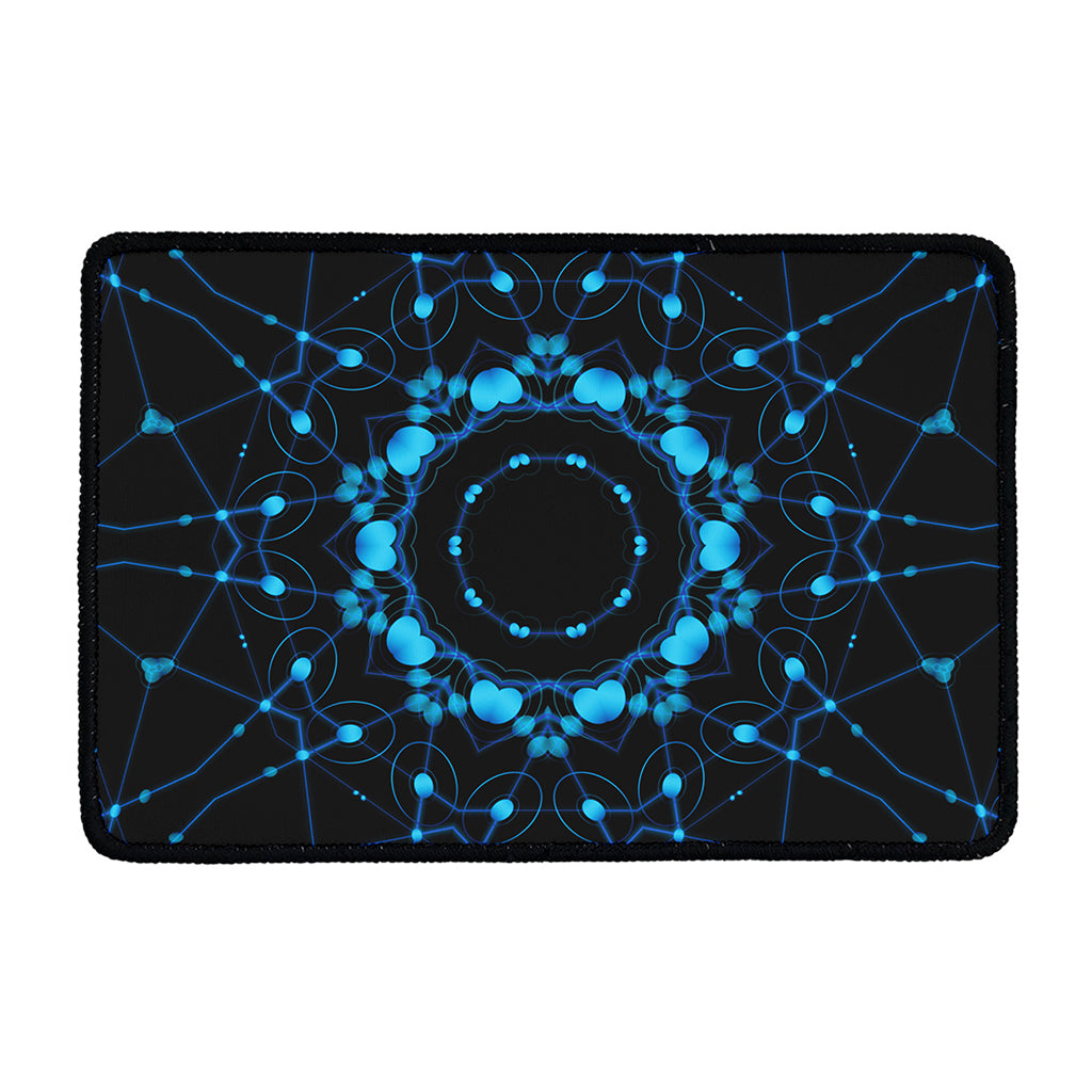 Dark Blue Kaleidoscope Print Kitchen Mat