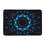 Dark Blue Kaleidoscope Print Kitchen Mat