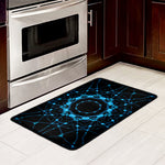 Dark Blue Kaleidoscope Print Kitchen Mat