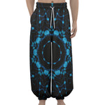 Dark Blue Kaleidoscope Print Lantern Pants