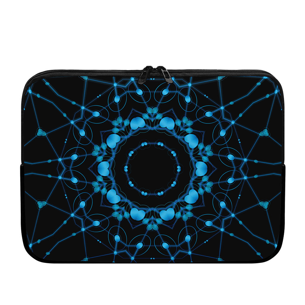 Dark Blue Kaleidoscope Print Laptop Sleeve