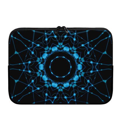 Dark Blue Kaleidoscope Print Laptop Sleeve
