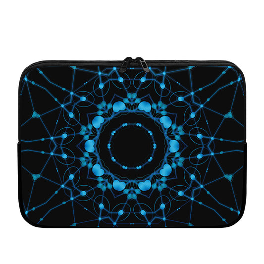 Dark Blue Kaleidoscope Print Laptop Sleeve