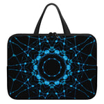 Dark Blue Kaleidoscope Print Laptop Sleeve With Handle