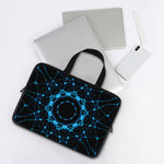 Dark Blue Kaleidoscope Print Laptop Sleeve With Handle