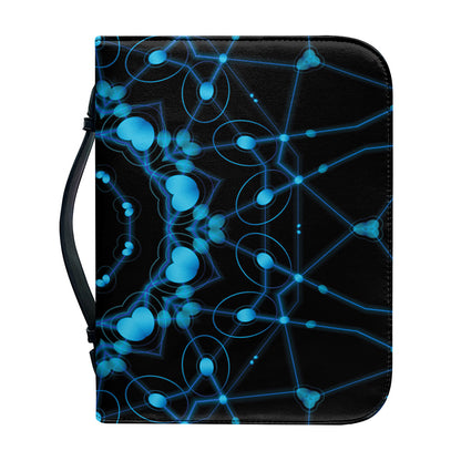 Dark Blue Kaleidoscope Print Leather Bible Cover