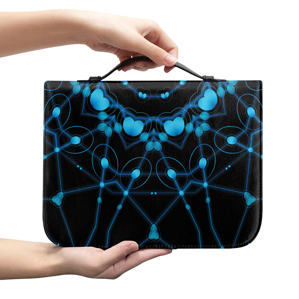 Dark Blue Kaleidoscope Print Leather Bible Cover