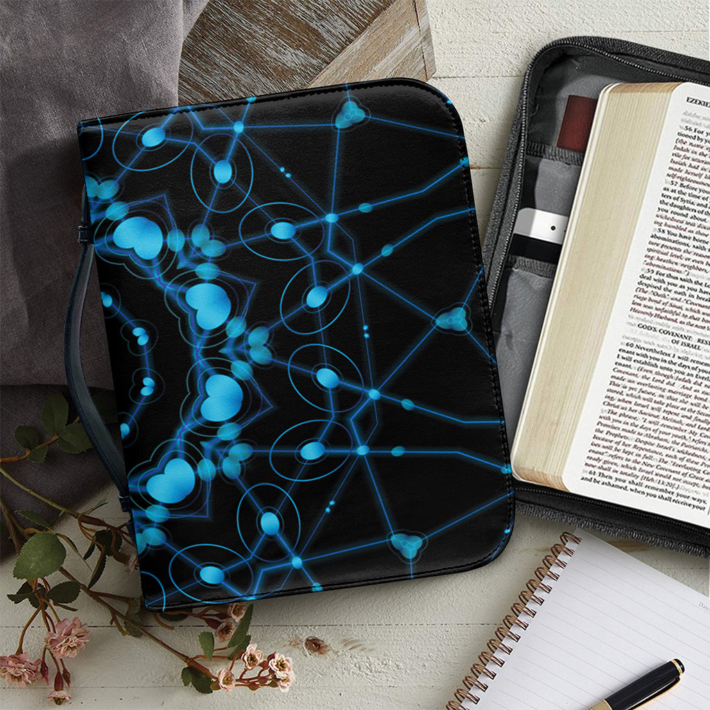 Dark Blue Kaleidoscope Print Leather Bible Cover