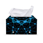 Dark Blue Kaleidoscope Print Leather Tissue Box Cover
