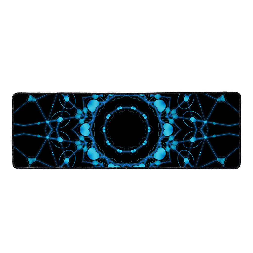 Dark Blue Kaleidoscope Print Long Kitchen Mat