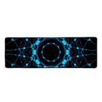 Dark Blue Kaleidoscope Print Long Kitchen Mat