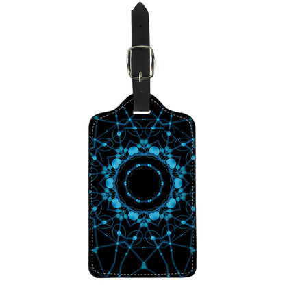 Dark Blue Kaleidoscope Print Luggage Tag
