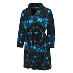 Dark Blue Kaleidoscope Print Men's Bathrobe
