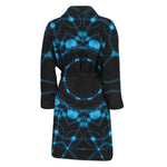 Dark Blue Kaleidoscope Print Men's Bathrobe