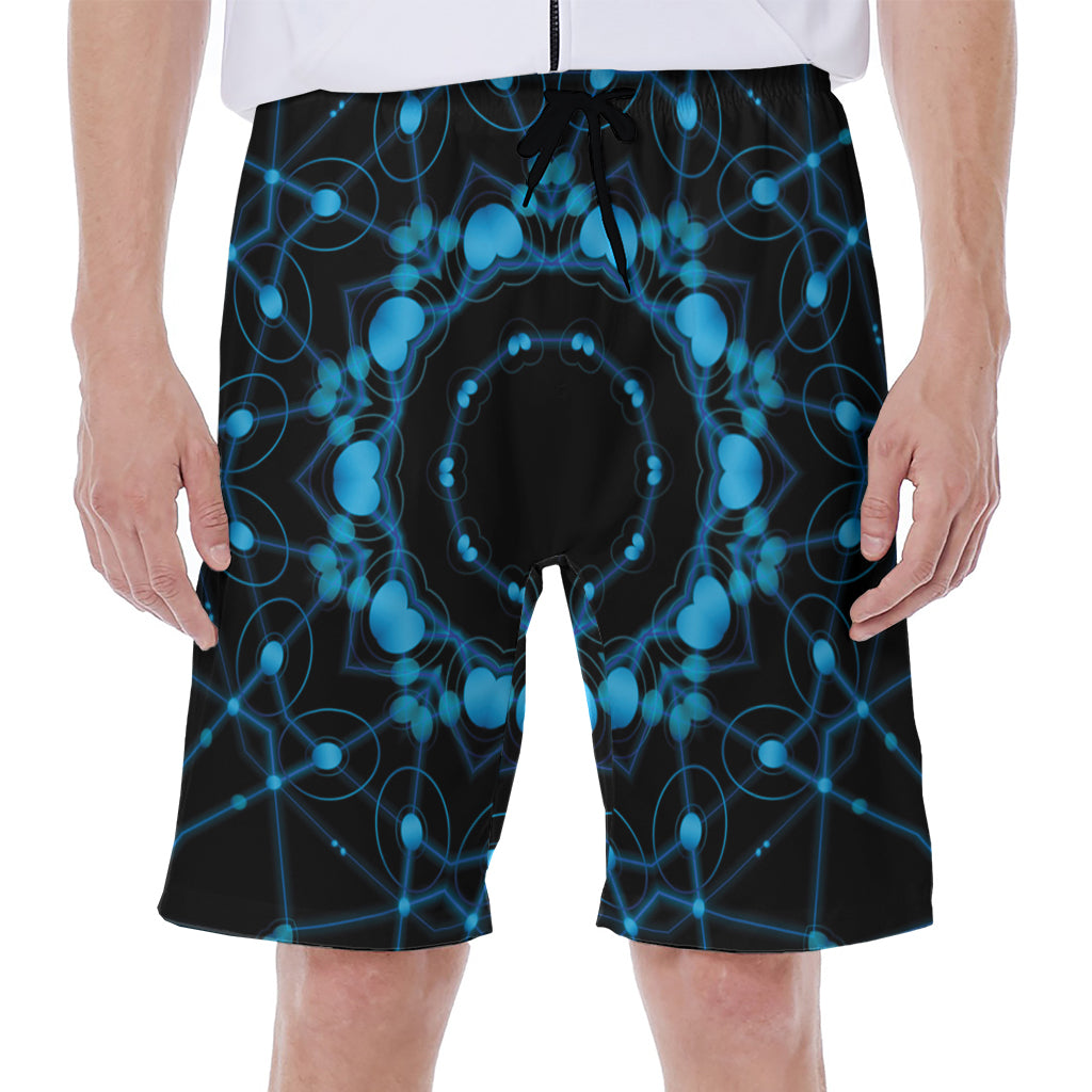 Dark Blue Kaleidoscope Print Men's Beach Shorts