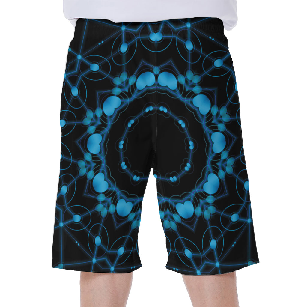 Dark Blue Kaleidoscope Print Men's Beach Shorts