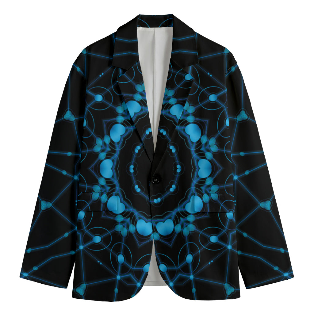 Dark Blue Kaleidoscope Print Men's Blazer