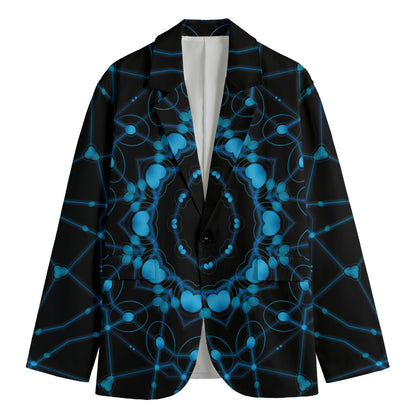 Dark Blue Kaleidoscope Print Men's Blazer
