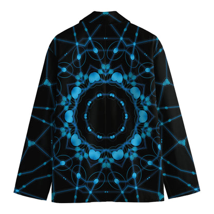 Dark Blue Kaleidoscope Print Men's Blazer