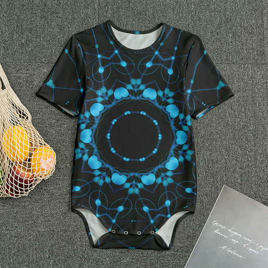 Dark Blue Kaleidoscope Print Men's Bodysuit