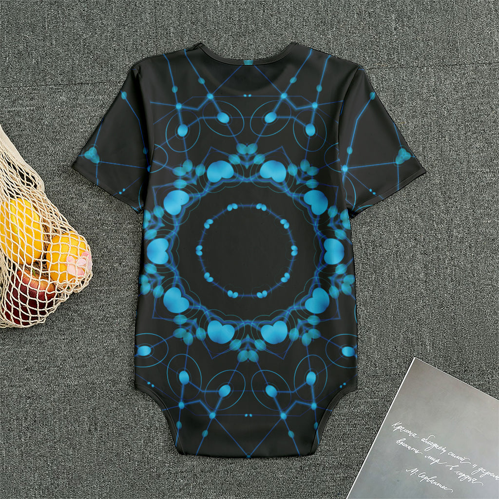 Dark Blue Kaleidoscope Print Men's Bodysuit