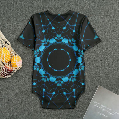 Dark Blue Kaleidoscope Print Men's Bodysuit