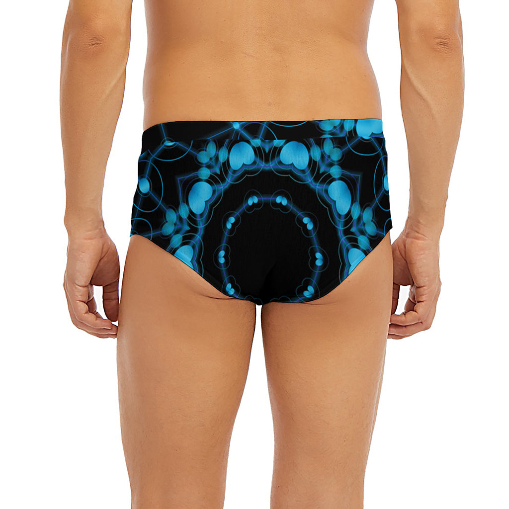 Dark Blue Kaleidoscope Print Men's Briefs