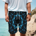 Dark Blue Kaleidoscope Print Men's Cargo Shorts