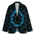 Dark Blue Kaleidoscope Print Men's Cotton Blazer